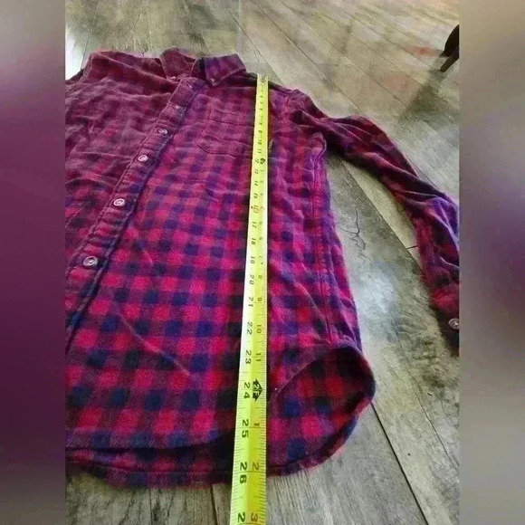 EDDIE BAUER mens small plaid red long sleeve  Button shirt - Picture 5 of 13